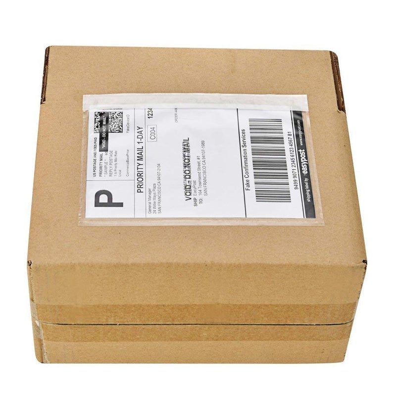 9527 Product 7.5" x 5.5" Clear Adhesive Top Loading Packing List/Shipping Label Envelopes (500 Pack) - Image 3